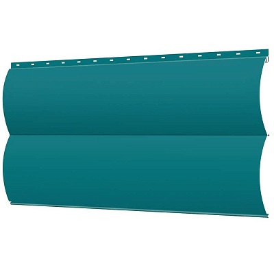 Сайдинг металлический Блок-Хаус под бревно RAL5021 Морская Волна фото Центр Металлокровли