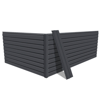 Фото сайдинга металлического (металлосайдинга) Корабельная доска RAL7024 Серый Графит для фасада дома