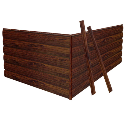 Фото сайдинга металлического (металлосайдинга) Бревно Рубленое 4Д под бревно дерево Каштан покрытие Printech для фасада дома