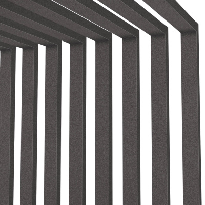 Декоративная рейка металлическая RAL8019 МАТТЕ Темный Шоколад на стенах и потолке в сборе