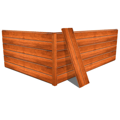 Фото сайдинга металлического (металлосайдинга) Евро-Брус под брус SteelArt под дерево Кедр Темный для фасада дома