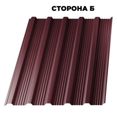 Профнастил НС-21 RAL 3005 Красное Вино Стальной Бархат 0.50 мм ГОСТ сторона Б