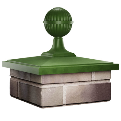 Колпак БонаМоно Зеленый с шаром на столб 1.5х1.5 кирпича фото 2
